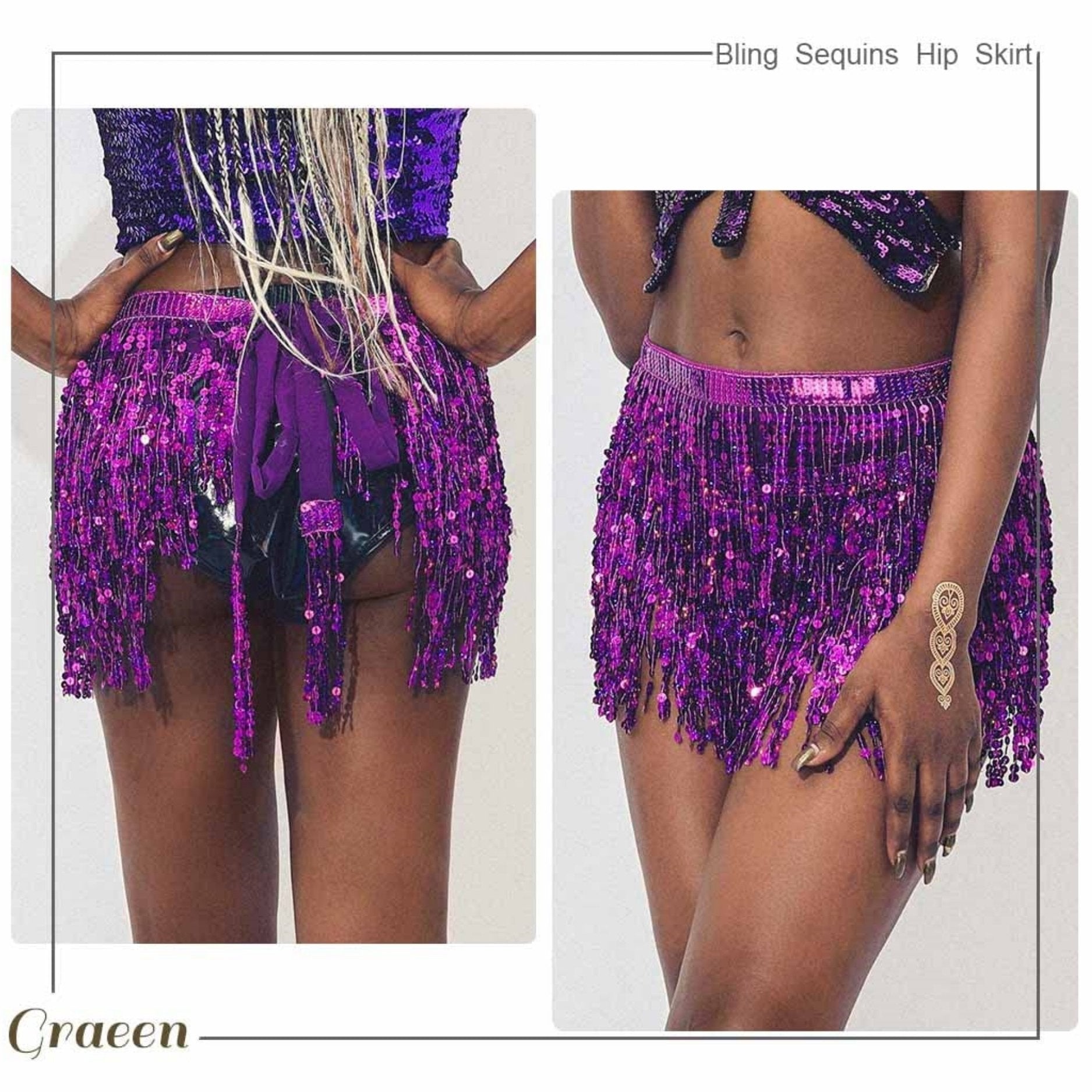 Golden Sequin Fringe Mini Skirt with Adjustable Waistband - Sexy Glamorous Party Dress for Nightclub, Disco, and Festive Occasions - 100% Polyester, Loose Fit, Hand Wash Only